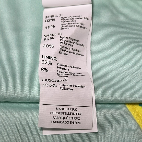 Cupshe Swim Bikini Bottom Swimwear Blue/Yellow size Large NWOT Crochet detail - Picture 10 of 16